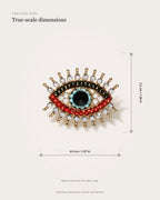Suoja Multicolor Crystal Eye Brooch size guide showing approximately 4.0 by 3.2 centimetres