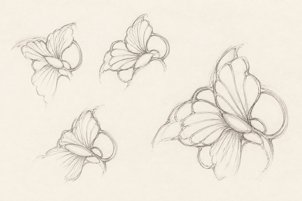 Wing outlines and open spaces