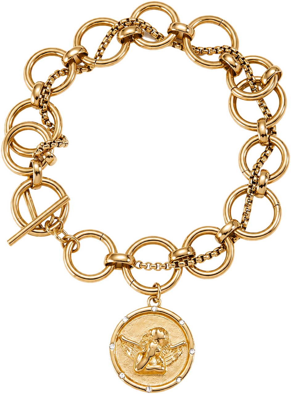 Onni Coin Charm Bracelet styled as a small everyday wrist accent