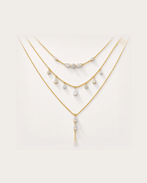 Aurelia Gold Layered Crystal Necklace Set