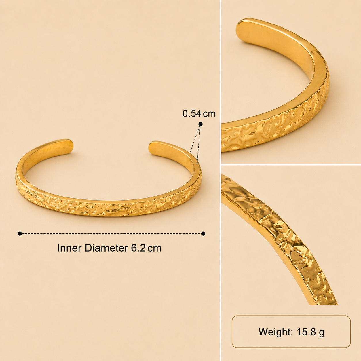 Auren Ridge Cuff Bracelet size guide