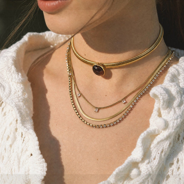 Layered necklace detail
