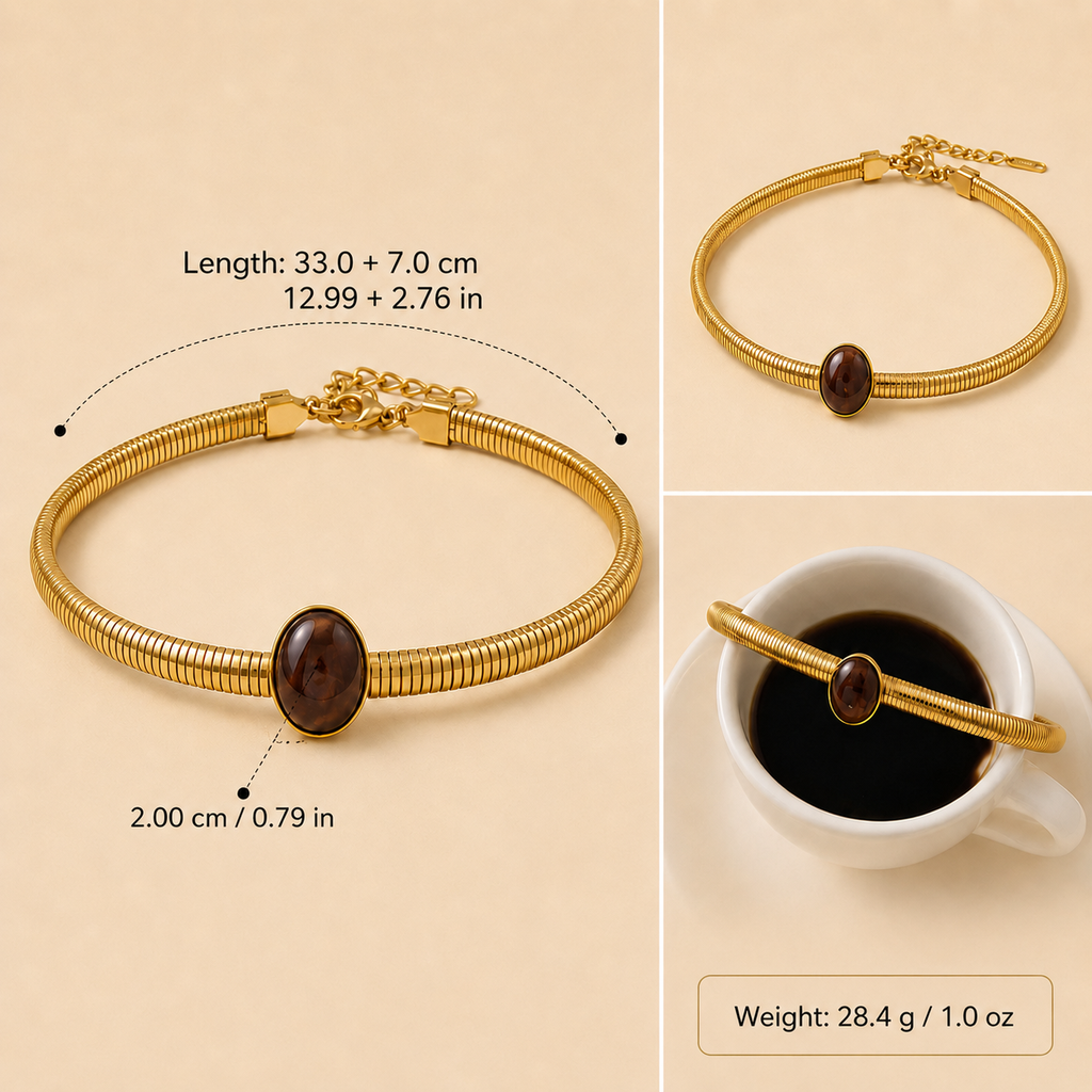 Cira Amber Collar Necklace size guide