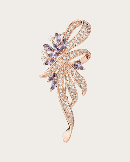 Elowen Crystal Spray Brooch on a soft warm grey background