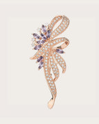 Elowen Crystal Spray Brooch on a soft warm grey background