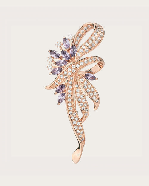 Elowen Crystal Spray Brooch on a soft warm grey background