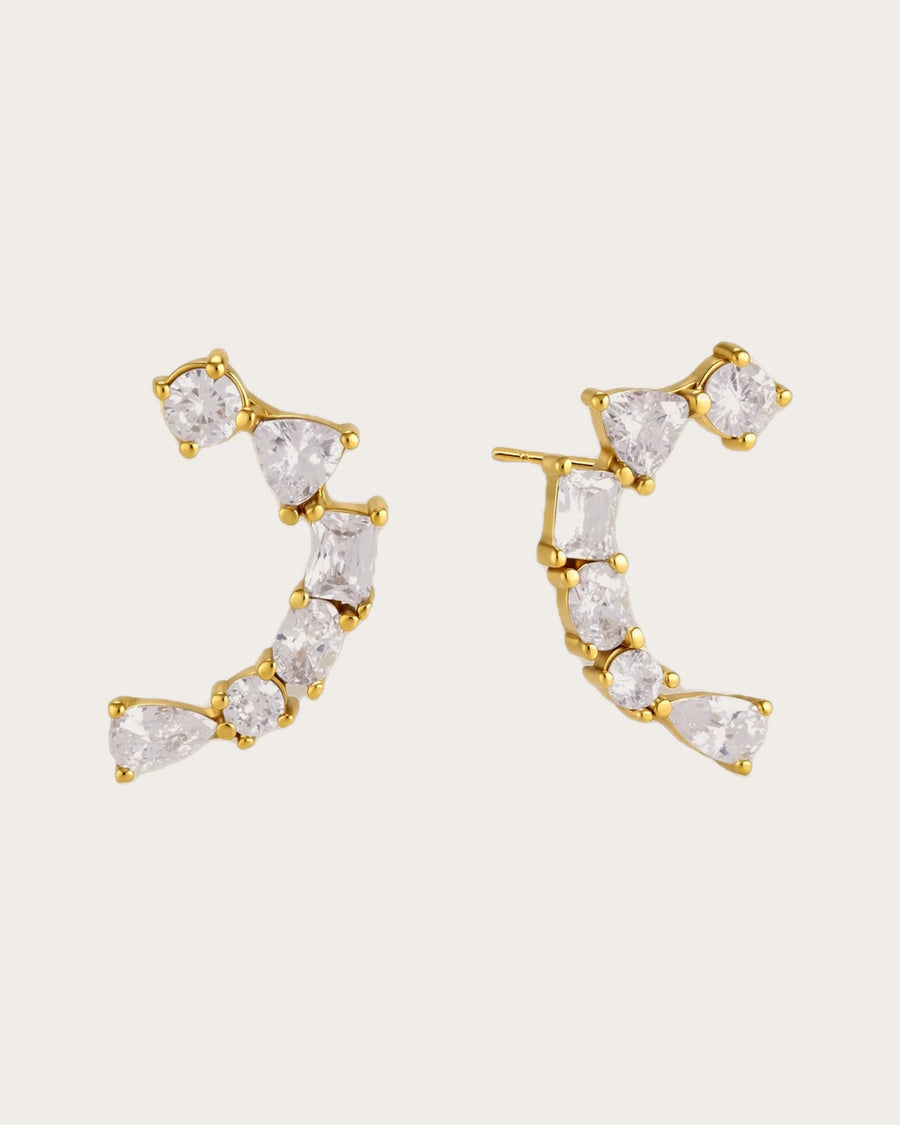 Ilo Smile Pavé Stud Earrings