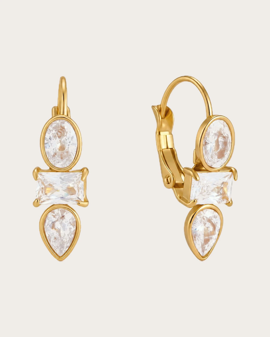 Liora Mixed-Cut Crystal Huggie Earrings