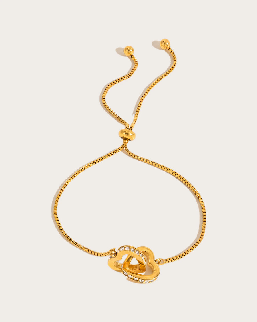 Lovi Adjustable Gold Heart Knot Bracelet