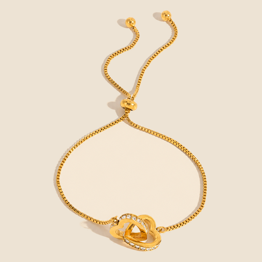 Lovi Adjustable Gold Heart Knot Bracelet