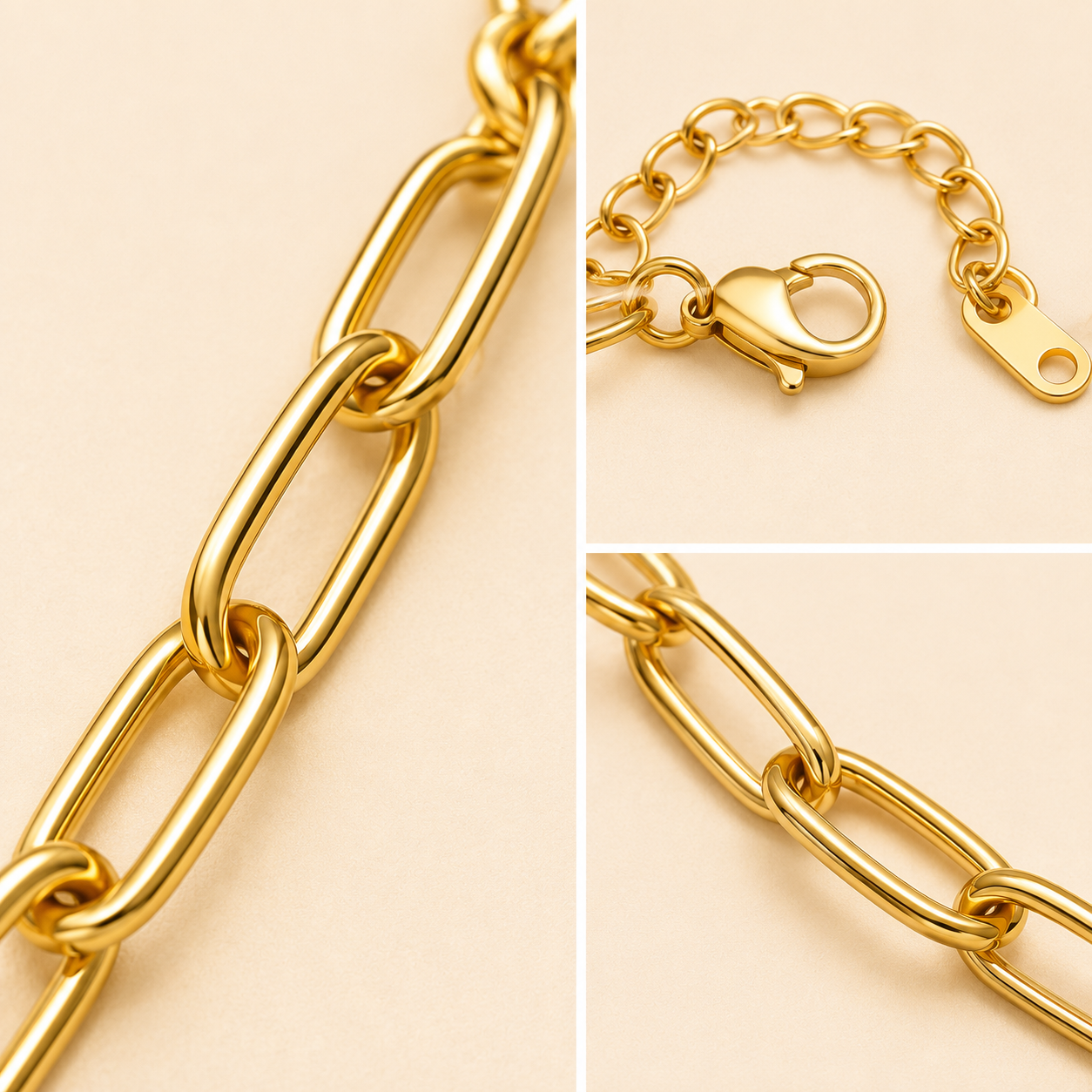 Lyra Paperclip Chain Bracelet link detail