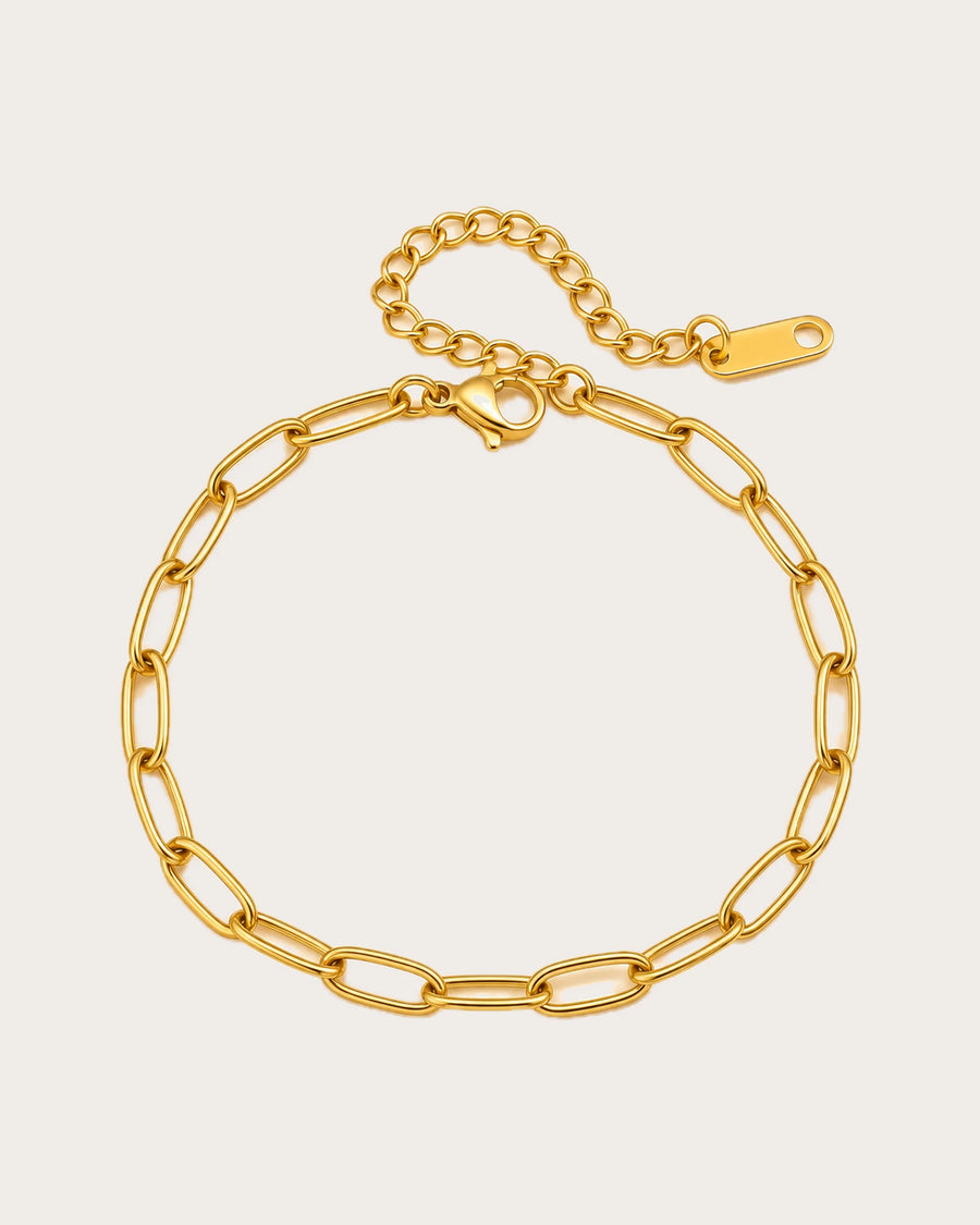 Lyra Gold Paperclip Chain Bracelet