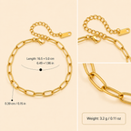 Lyra Paperclip Chain Bracelet size guide