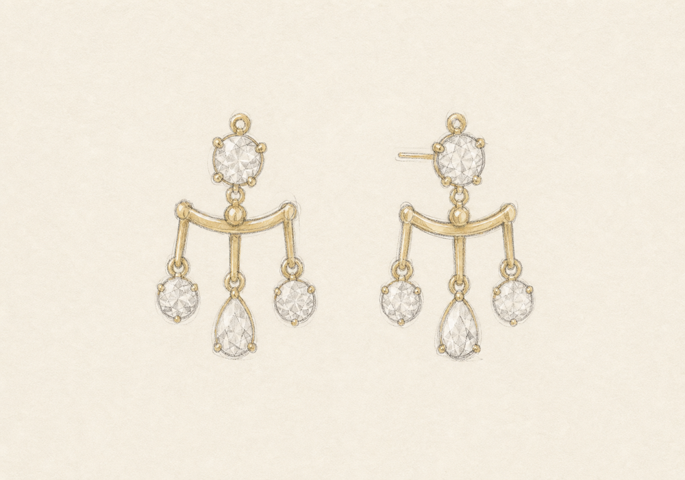 Framed zircon drops
