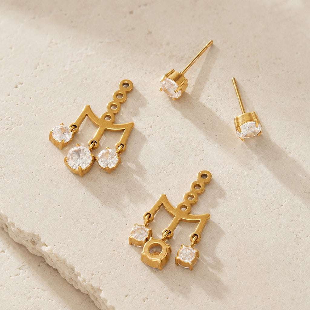 Mira Lantern Zircon Earrings front view