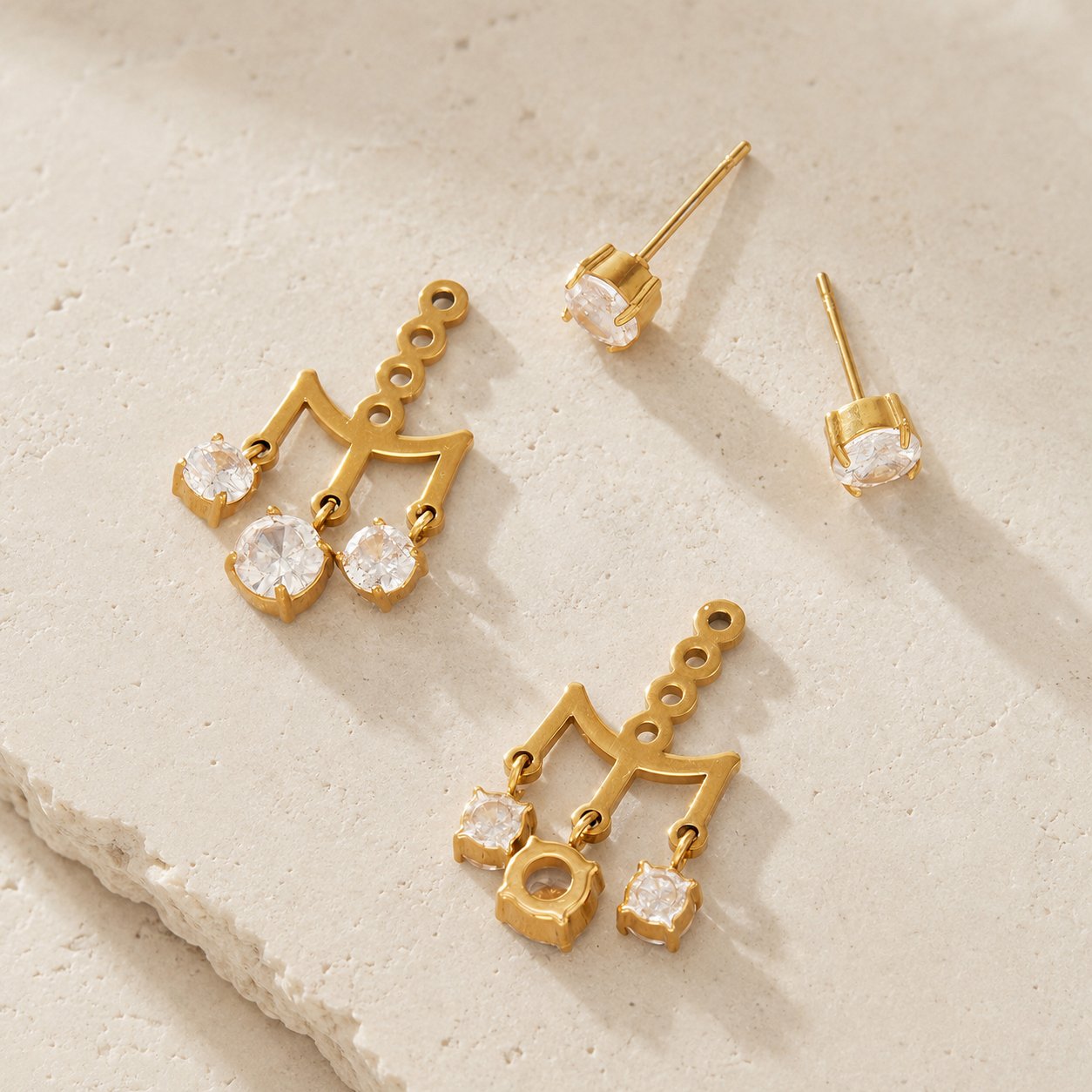 Mira Lantern Zircon Earrings front view
