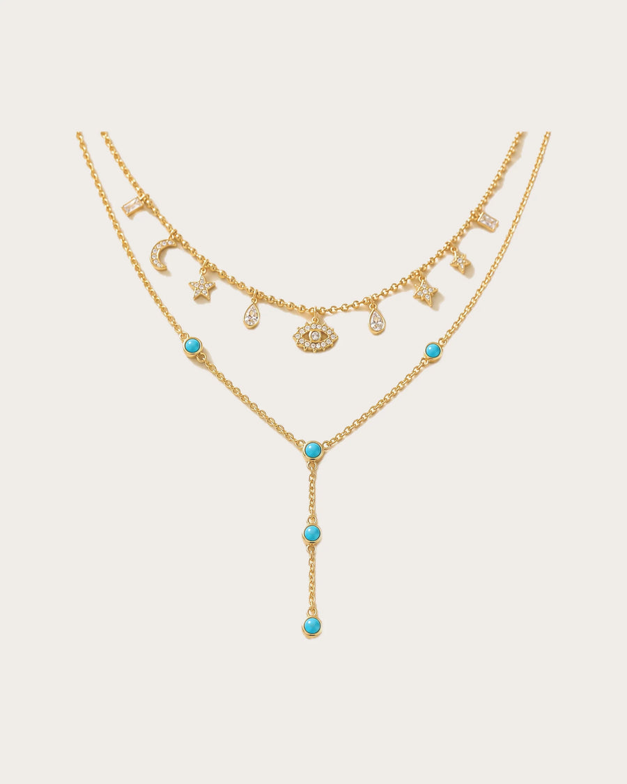 Nocturne Celestial Eye Layered Necklace Set