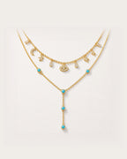 Nocturne Celestial Eye Layered Necklace Set on a soft warm grey background