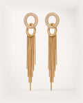 Hohto Pavé Tassel Earrings on a soft warm grey background