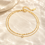 Selene Orbit Zircon Anklet on silk