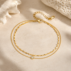 Selene Orbit Zircon Anklet still life