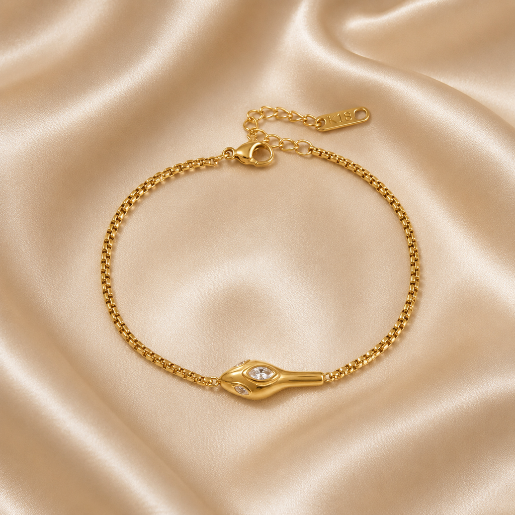 Seren Coil Zircon Bracelet on silk