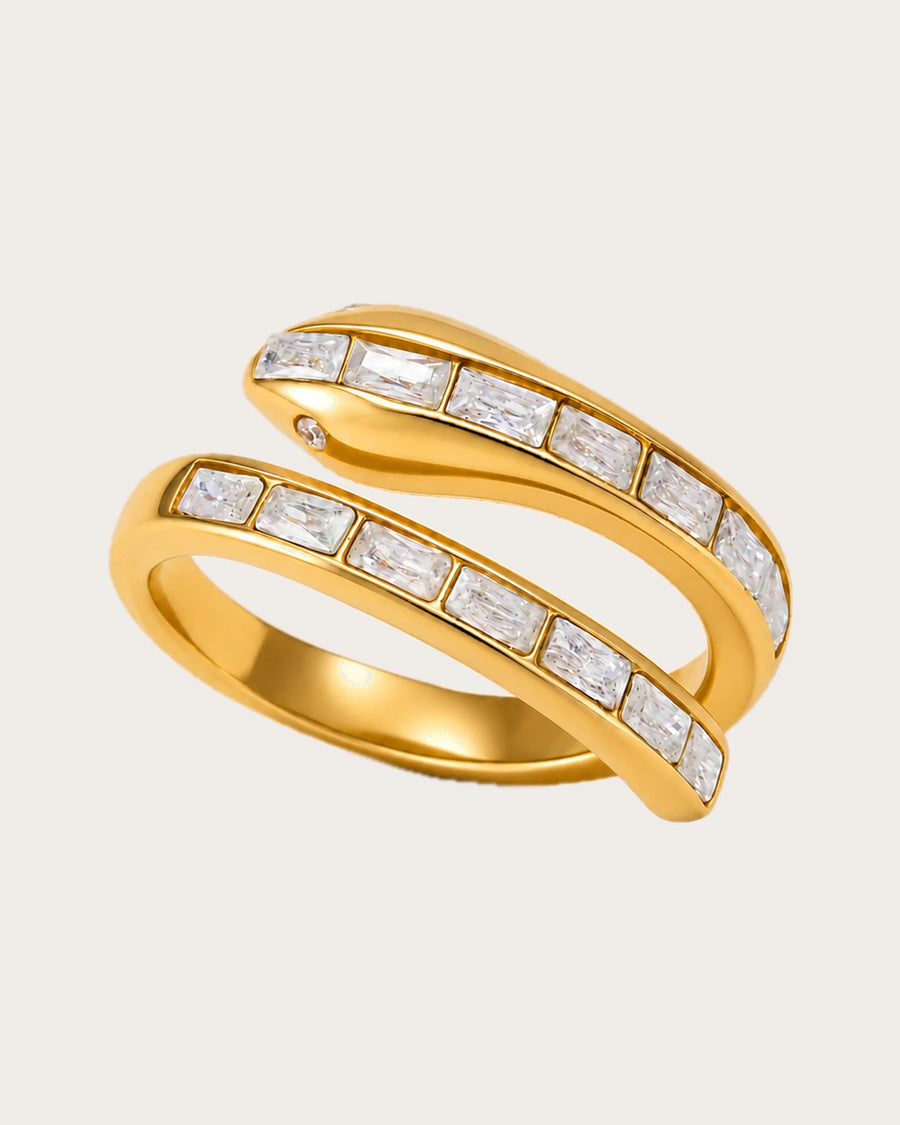 Serra Crystal Coil Ring