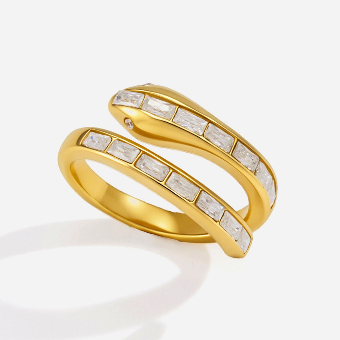 Serra Crystal Coil Ring main view