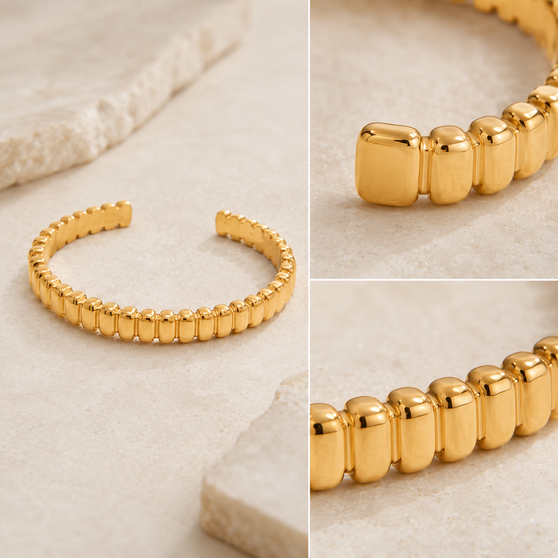 Solvi Bead Cuff Bracelet beaded detail
