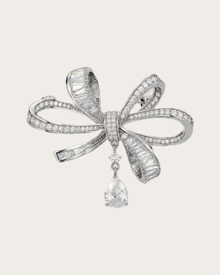 Sylvi Crystal Ribbon Brooch
