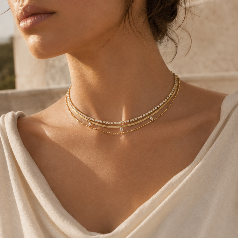 Gold jewelry still life