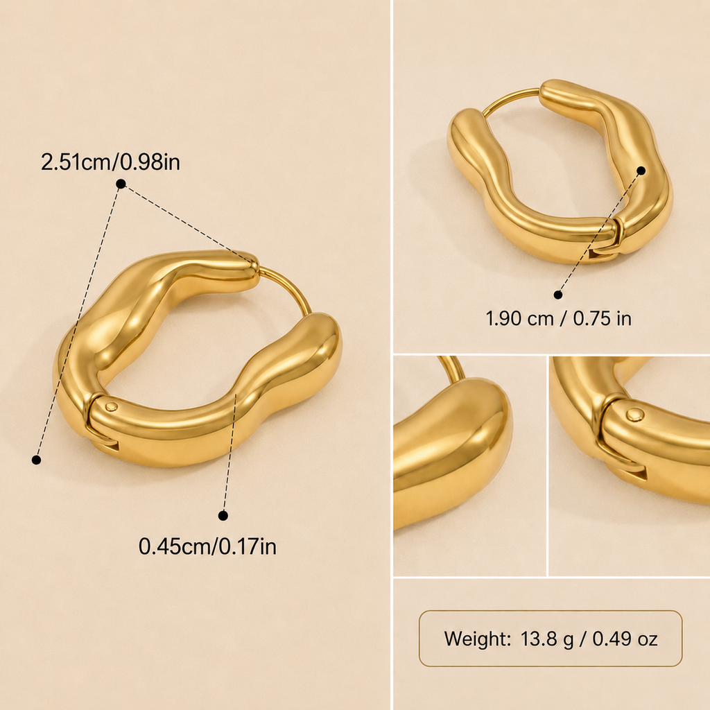 Vela Current Hoop Earrings size guide