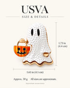 Usva Ghost Pumpkin Bucket Brooch size and weight guide