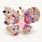 Complete Venla contrast-wing butterfly brooch in Pink.