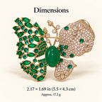 Venla Contrast-Wing Zircon Butterfly Brooch overall size: Approx. 2.17 × 1.69 in (5.5 × 4.3 cm); approximately 17.2 g.
