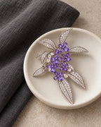 Violetta Purple Flower Cluster Brooch — product still life