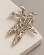 Violetta Purple Flower Cluster Brooch — reverse and hinged pin back