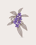 Violetta Purple Flower Cluster Brooch — front product view