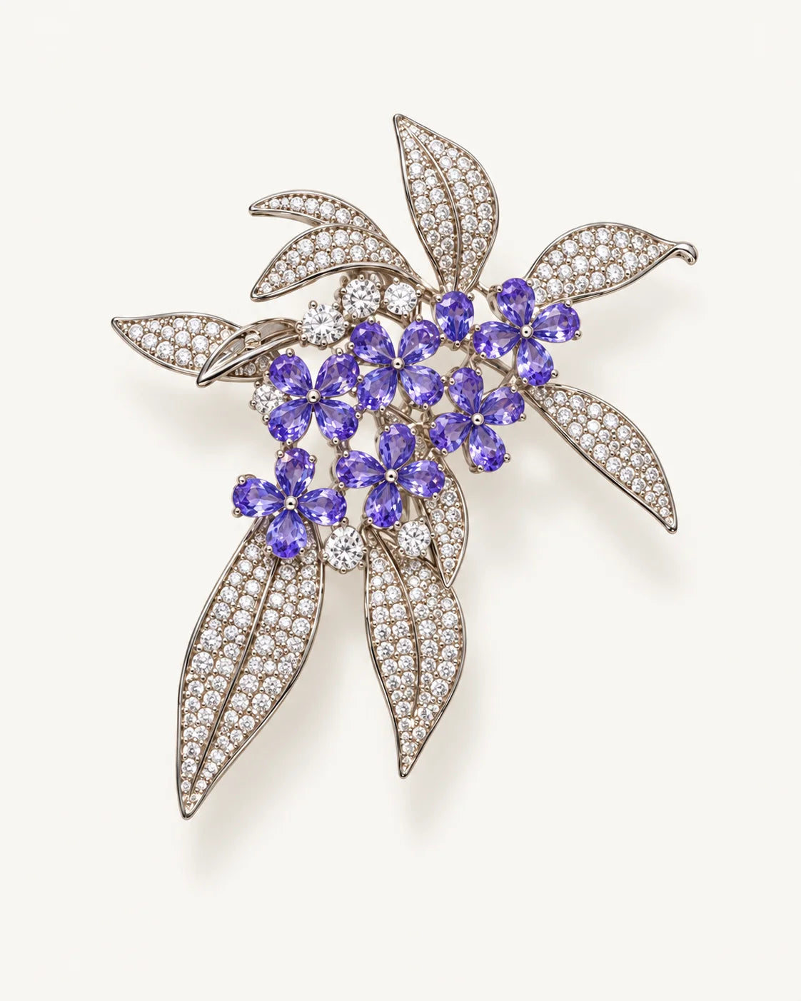 Violetta Purple Flower Cluster Brooch
