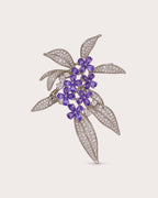 Violetta Purple Flower Cluster Brooch — front product view