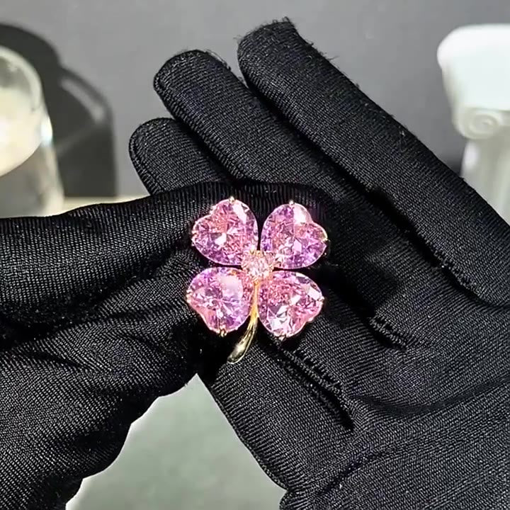 Rose Pink Lykke Clover Brooch product view