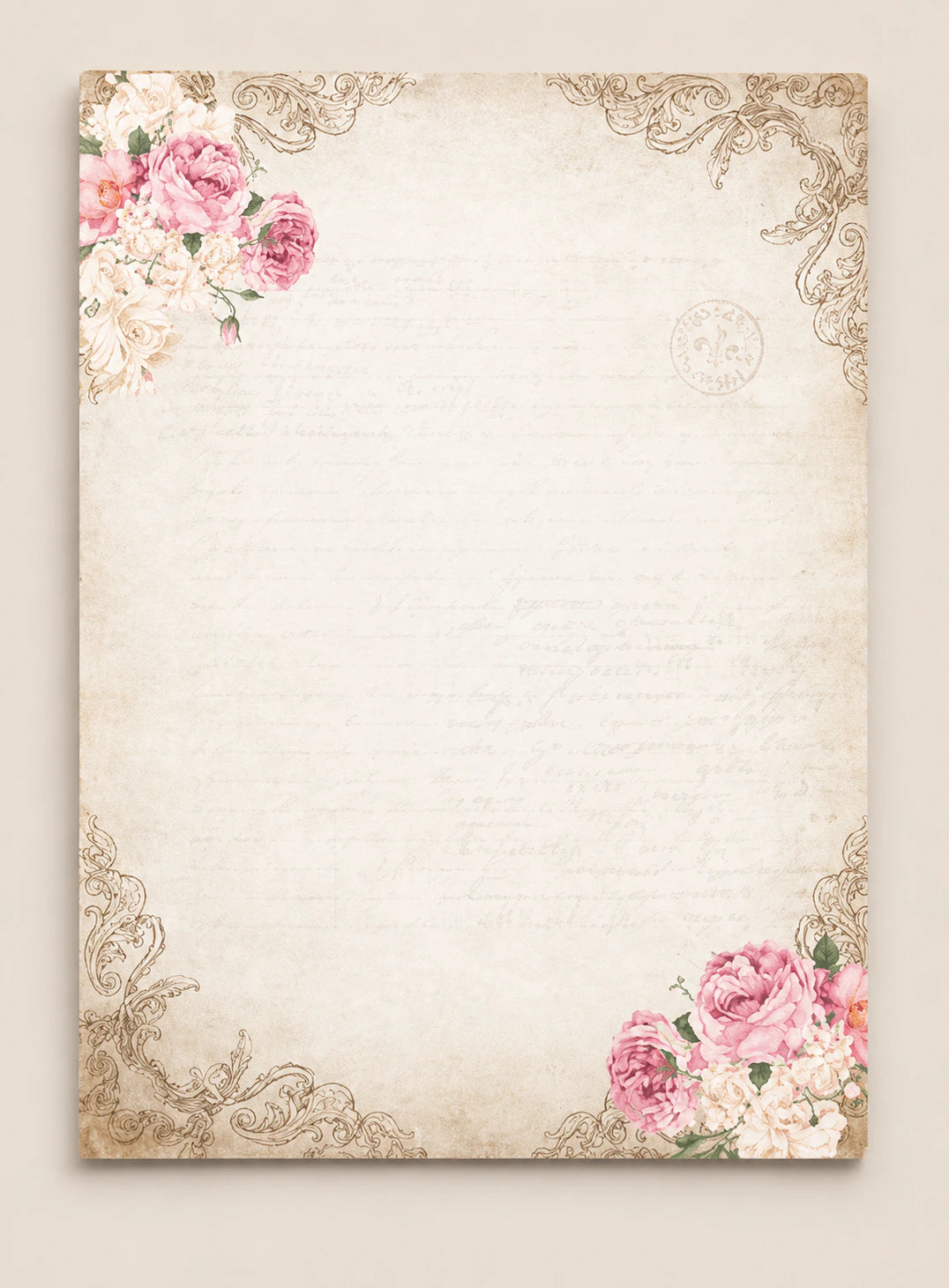 Rose Linen note card