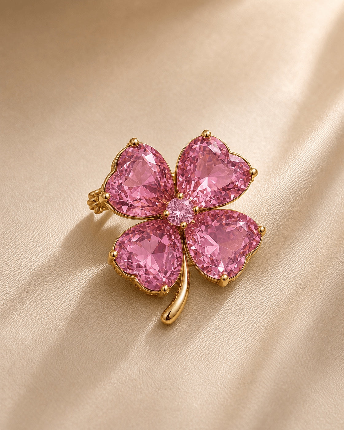 Rose Pink Lykke Clover Brooch